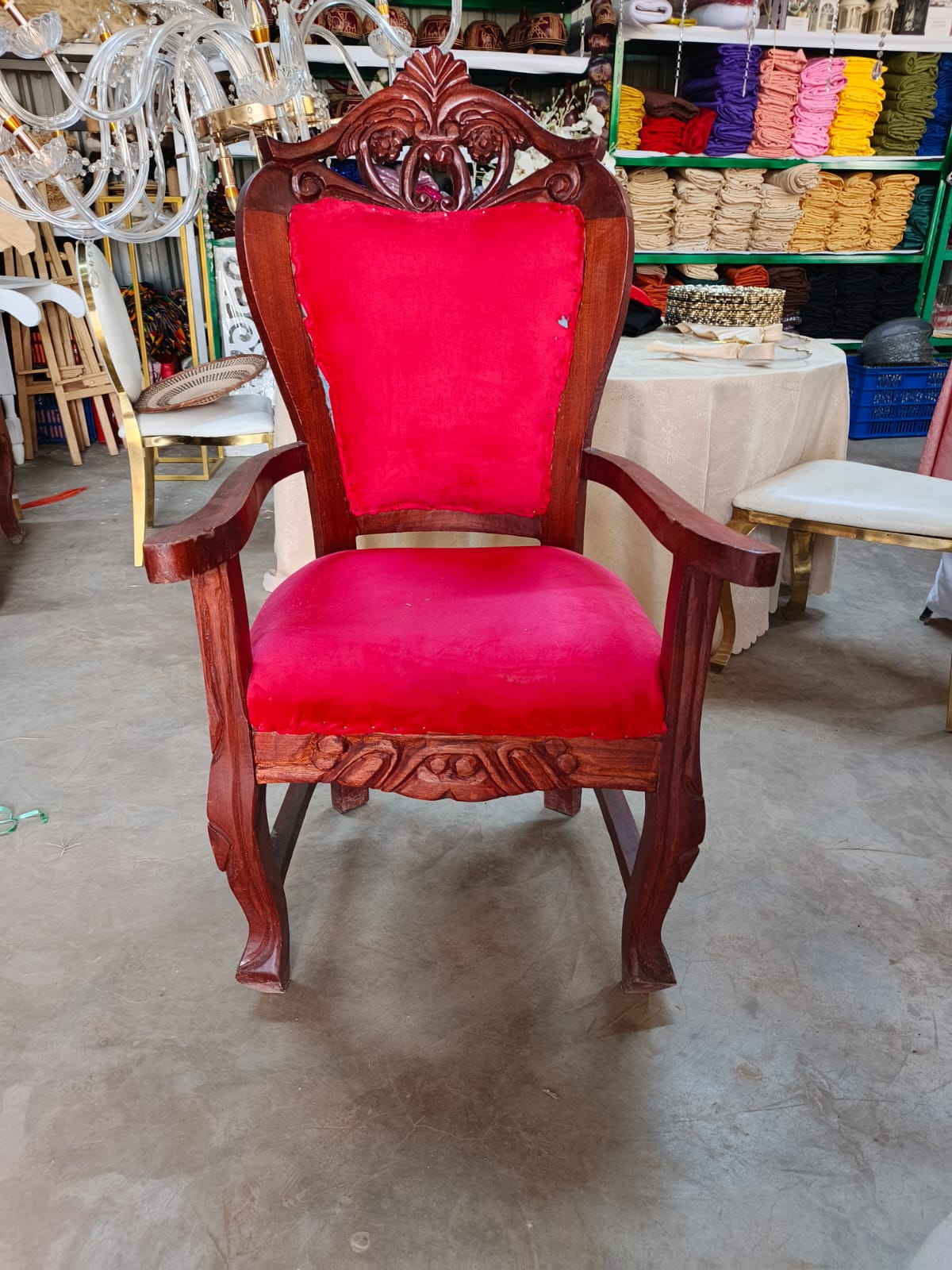 Luxury Cherry Accent Chair for Hire in Kenya | Janeson Events Equipment Rental
